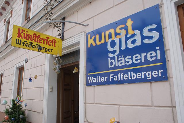 Ankunft in der Kunstglasbläserei Faffelberger in Pöggstall